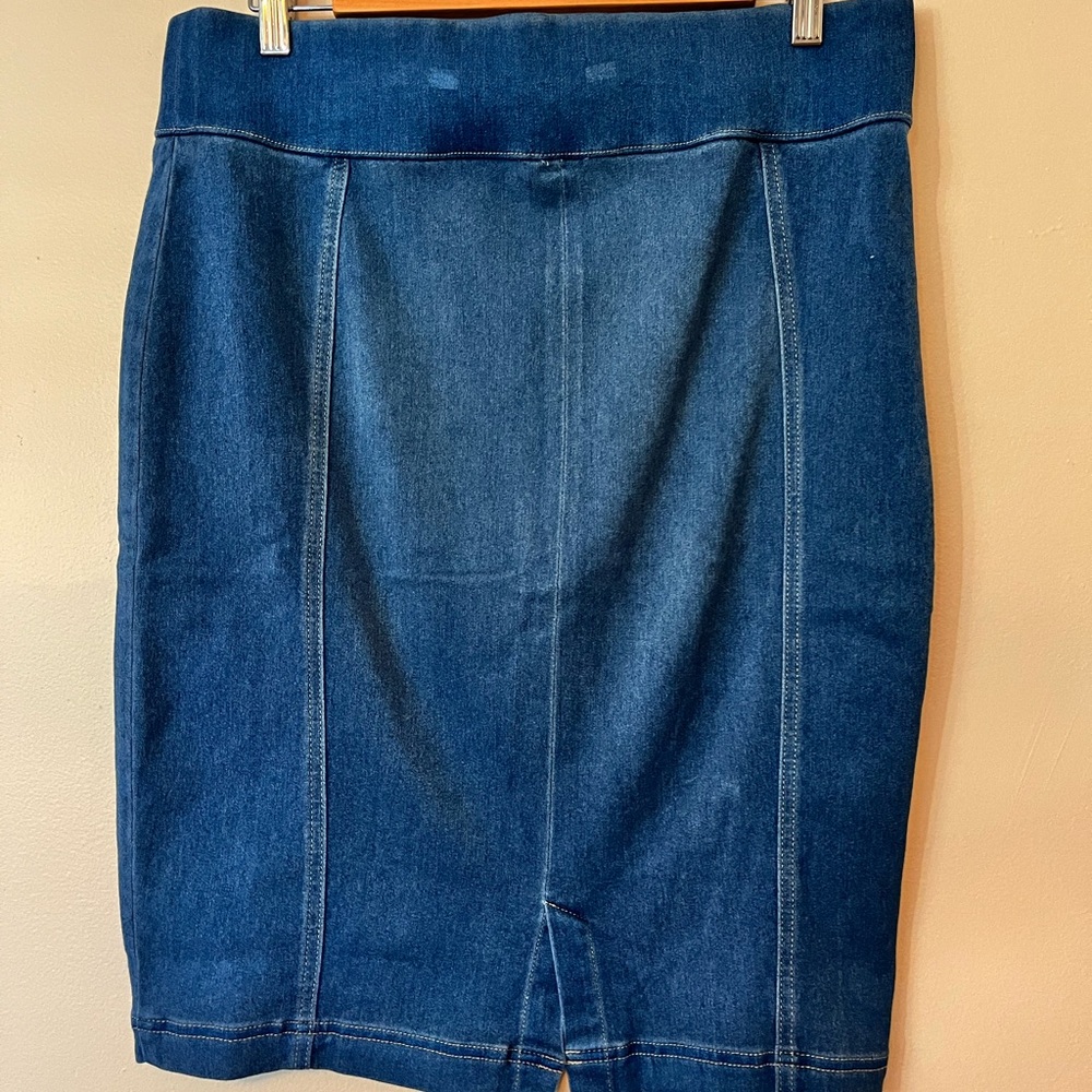 Thalia Sodi Indigo Jean Stretch Pencil Skirt - Picture 3 of 10